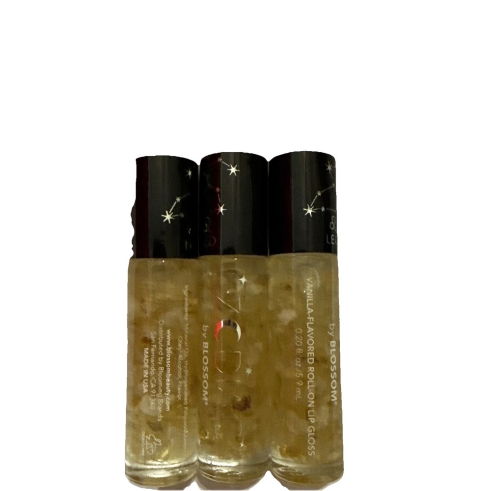 Blossom‎ LEO Zodiac Sign Vanilla Flavored Roll-On Lip Gloss  Lot Of 3